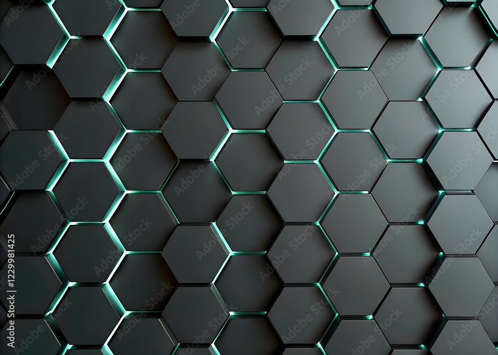 Abstract 3d hexagon background with glowing neon lights.. Futuristic technology style. Abstract 3d hexagon background with glowing neon lights.. Futuristic technology style.