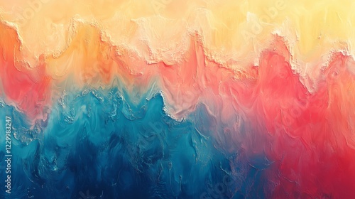 Abstract Oil Paint Texture in Red, Yellow, and Deep Blue - made with Generative AI