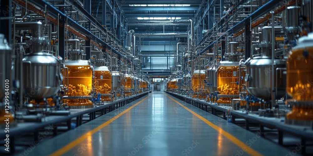 Industrial factory interior filled with various machines and heavy machinery in operation Industrial factory interior filled with various machines and heavy machinery in operation