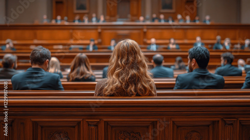 A court in session, with witnesses testifying and lawyers cross-examining photo