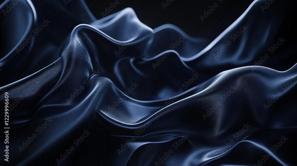 Elegant dark fabric drapes in smooth waves creating a sophisticated texture and depth Elegant dark fabric drapes in smooth waves creating a sophisticated texture and depth