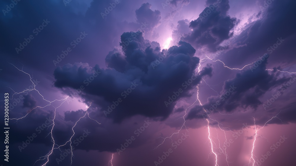 Electrifying Thunderstorms with Powerful Lightning Strikes, lightning in the night sky Electrifying Thunderstorms with Powerful Lightning Strikes, lightning in the night sky