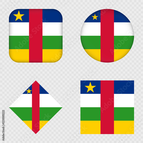 Central African Republic Flag Icons Pack. Vector illustration.