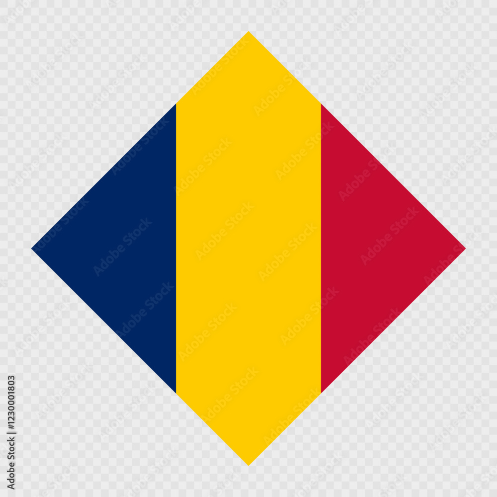 Fototapeta premium Chad flag, official colors. Vector illustration.