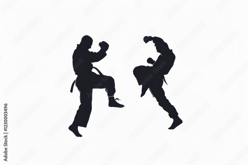 Dynamic Martial Arts Silhouette Dynamic Martial Arts Silhouette