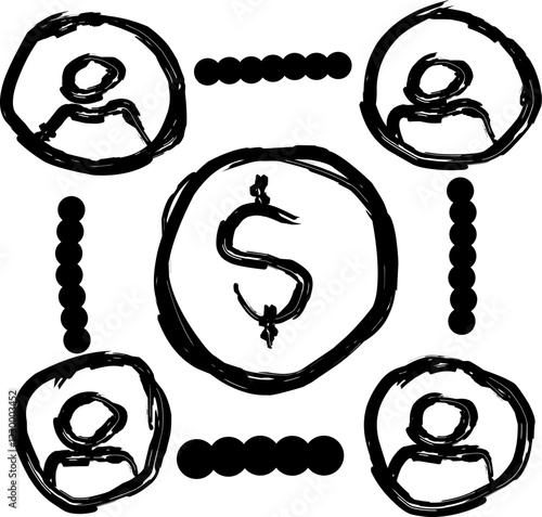 mutual fund icon in Doodle style