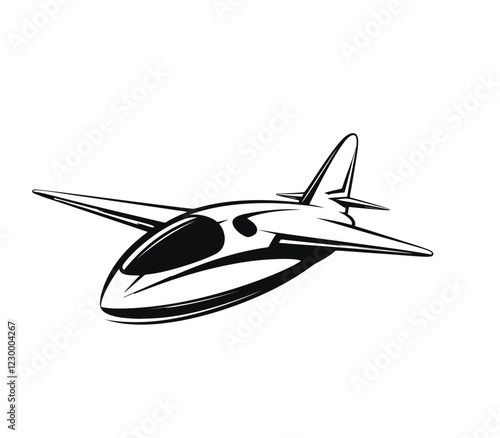 Aircraft, airplane, airline logo or label. Journey, air travel, airliner symbol. Vector illustration
