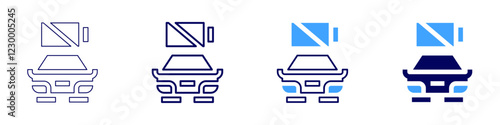 Electric car rebate icon in 4 different styles. Thin Line, Line, Bold, and Bold Line. Duotone style. Editable stroke