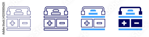 Electric icon in 4 different styles. Thin Line, Line, Bold, and Bold Line. Duotone style. Editable stroke