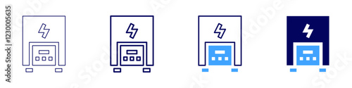 Electric heater machine icon in 4 different styles. Thin Line, Line, Bold, and Bold Line. Duotone style. Editable stroke