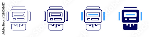 Electric meter icon in 4 different styles. Thin Line, Line, Bold, and Bold Line. Duotone style. Editable stroke