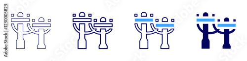Electric pole icon in 4 different styles. Thin Line, Line, Bold, and Bold Line. Duotone style. Editable stroke