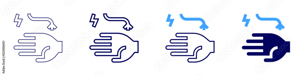 Electrical hazard icon in 4 different styles. Thin Line, Line, Bold, and Bold Line. Duotone style. Editable stroke Electrical hazard icon in 4 different styles. Thin Line, Line, Bold, and Bold Line. Duotone style. Editable stroke