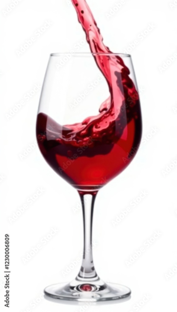 Rich red wine, swirling in a glass, isolated on white , grapes, syrah Rich red wine, swirling in a glass, isolated on white , grapes, syrah