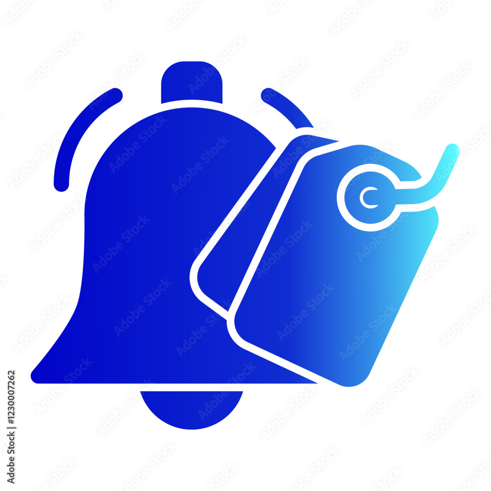 Obraz premium Notification Icon With Tag Solid Gradient Style
