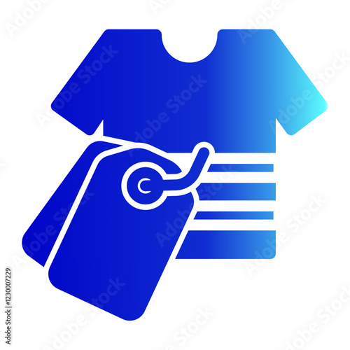 Shirt Icon With Tag Solid Gradient Style