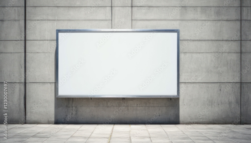 A blank billboard on a wall in an urban outdoor setting ready for advertising A blank billboard on a wall in an urban outdoor setting ready for advertising