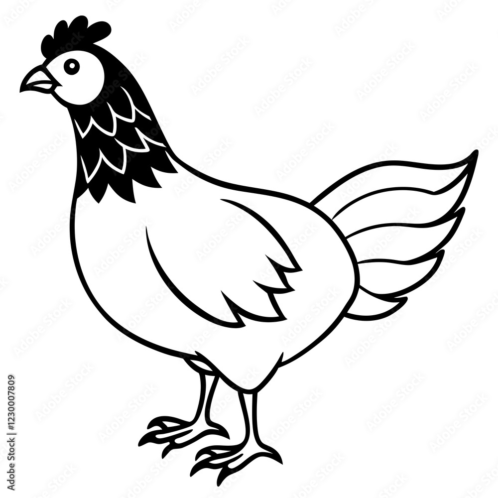 Minimalist chiken Vector Illustration on White Background Minimalist chiken Vector Illustration on White Background