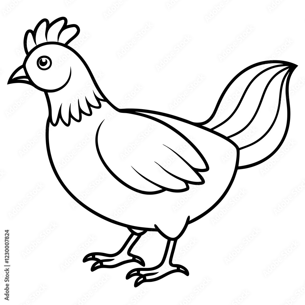 Minimalist chiken Vector Illustration on White Background Minimalist chiken Vector Illustration on White Background