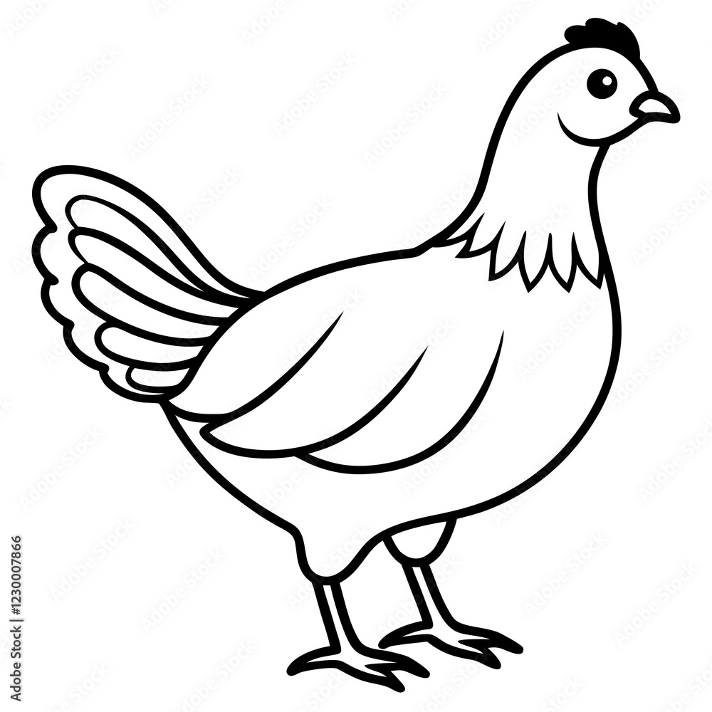 Minimalist chiken Vector Illustration on White Background Minimalist chiken Vector Illustration on White Background