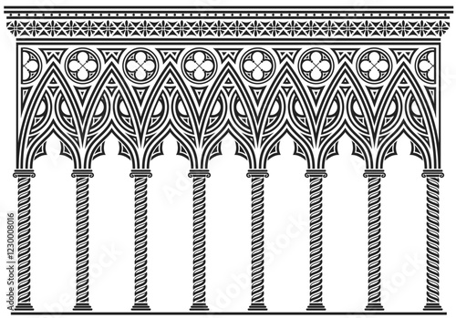 Gothic Arched Wall Background Wallpaper