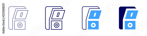 Light switch icon in 4 different styles. Thin Line, Line, Bold, and Bold Line. Duotone style. Editable stroke