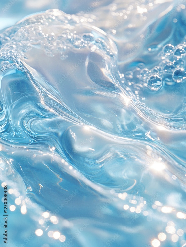 Close-up of bubbles in water with reflections and sunlight. Close-up of bubbles in water with reflections and sunlight.
