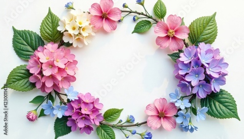 Wallpaper Mural Elegant floral wreath with hydrangeas , foliage, flower Torontodigital.ca