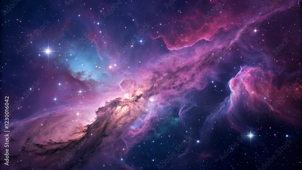 Fototapeta premium Abstract Deep Space purple Nebula Background