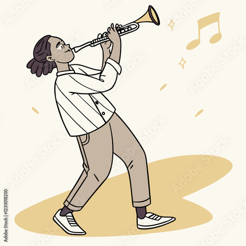 Person Playing A Musical Instrument with passion against a light background
