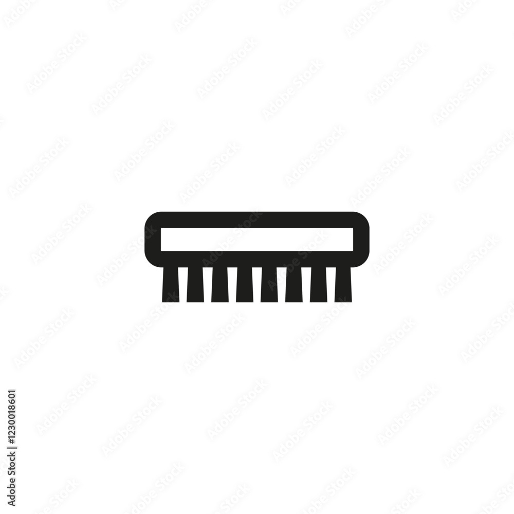 Shoe brush icon. Isolated outline vector on white background. Shoe brush icon. Isolated outline vector on white background.
