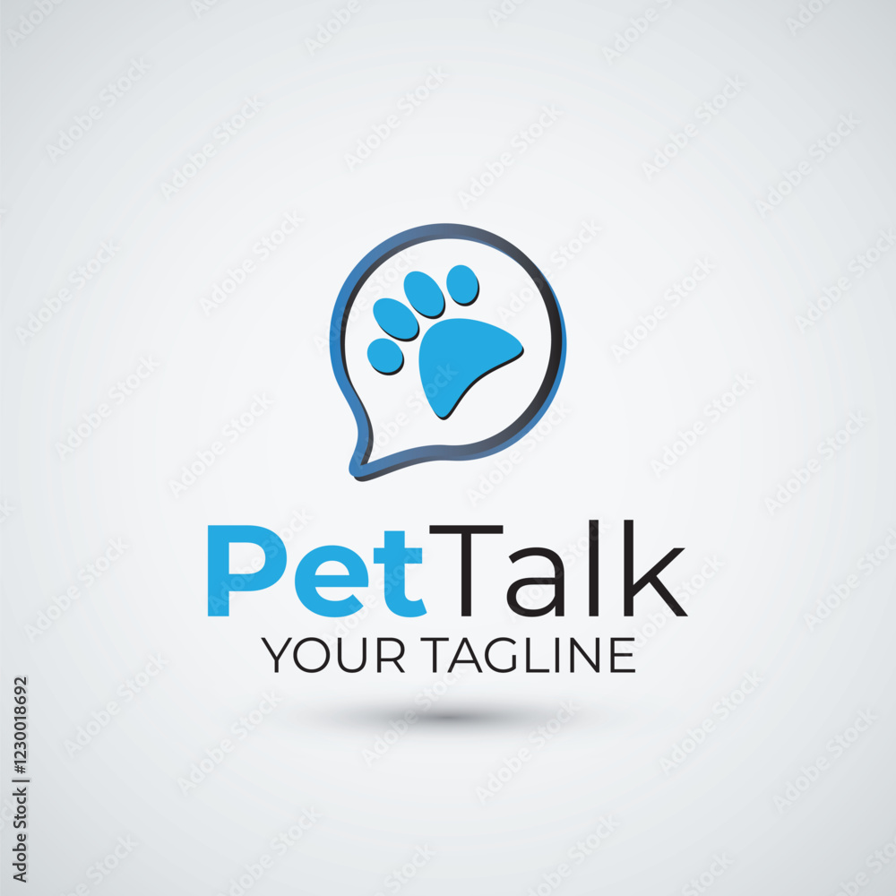 Dog and pet shop logo talk icon design Dog and pet shop logo talk icon design