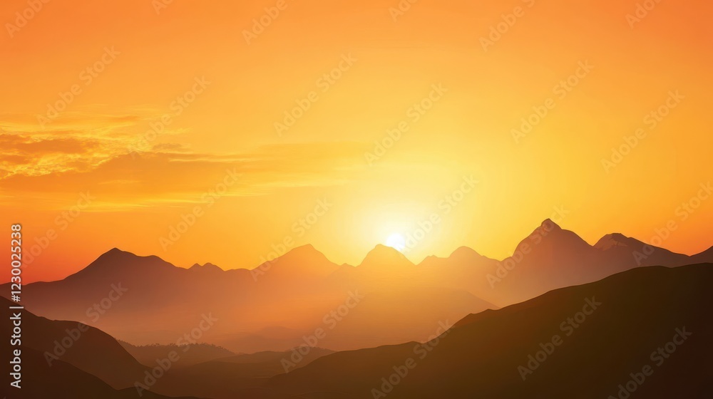 Golden Sunrise Illuminates Majestic Mountain Landscape Golden Sunrise Illuminates Majestic Mountain Landscape