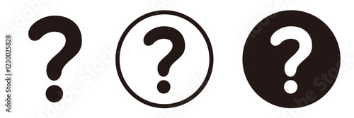 丸囲みはてなマーク　疑問　？　アイコン　Questionセット	