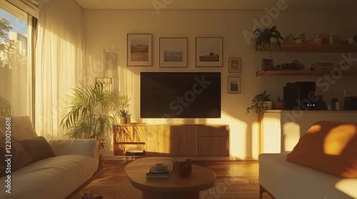 Wallpaper Mural Cozy and Bright Living Room with Natural Light and Modern Decor Torontodigital.ca