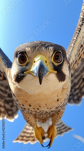 HD Phone Wallpaper Majestic Peregrine Falcon in Flight Close Up View of Raptor s Face and Talons photo