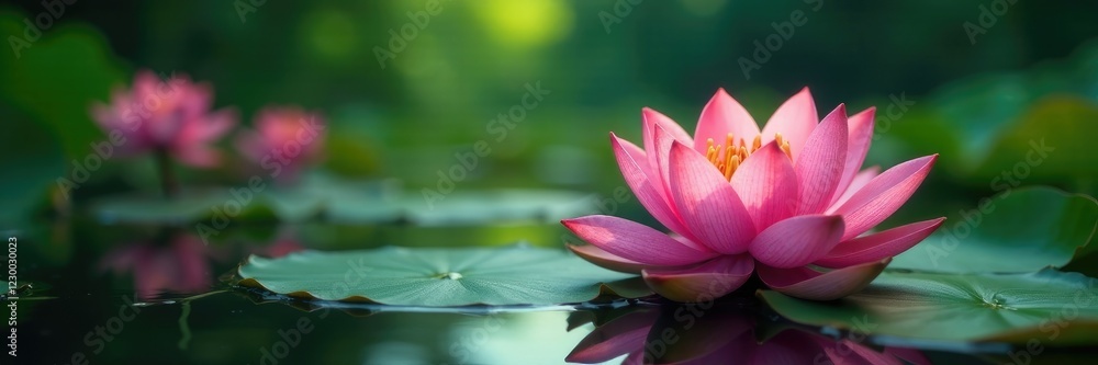 Lotus flowers blooming in a serene environment, nature, aquatic, flowers Lotus flowers blooming in a serene environment, nature, aquatic, flowers
