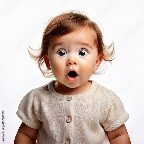 驚いた表情の幼い女の子