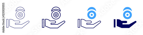 Alms icon in 4 different styles. Thin Line, Line, Bold, and Bold Line. Duotone style. Editable stroke