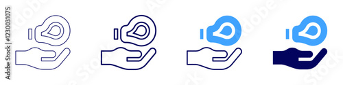 Almsgiving icon in 4 different styles. Thin Line, Line, Bold, and Bold Line. Duotone style. Editable stroke
