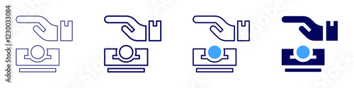 Online charity icon in 4 different styles. Thin Line, Line, Bold, and Bold Line. Duotone style. Editable stroke