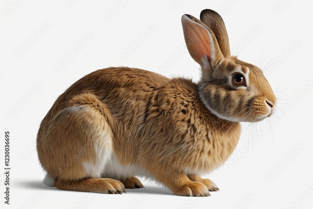 Fototapeta premium there is a brown rabbit that is sitting on a white surface