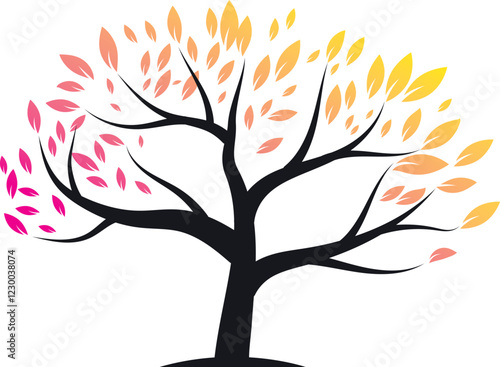 Tree with colorfull leaves