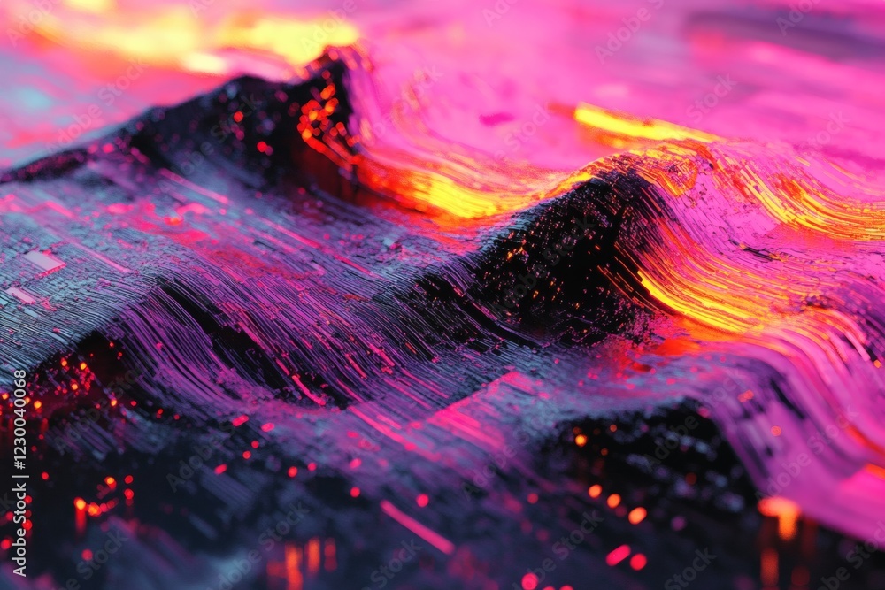 Abstract vibrant pink and orange digital landscape. Abstract vibrant pink and orange digital landscape.