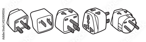 various vector line art power plug images