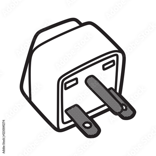 electric plug vector, three simple plug rods