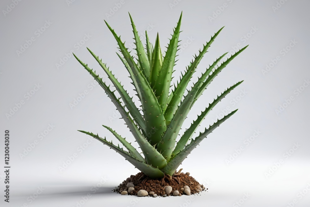 Fototapeta premium arafed plant with green leaves on a white surface