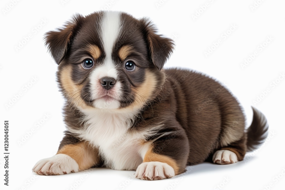 Fototapeta premium there is a puppy that is laying down on the ground