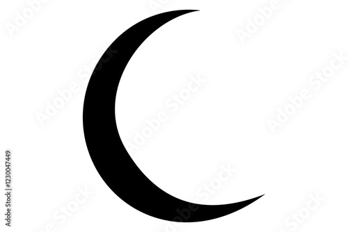 Moon crescent icon. Moon icon. Moon silhouette vector illustration
