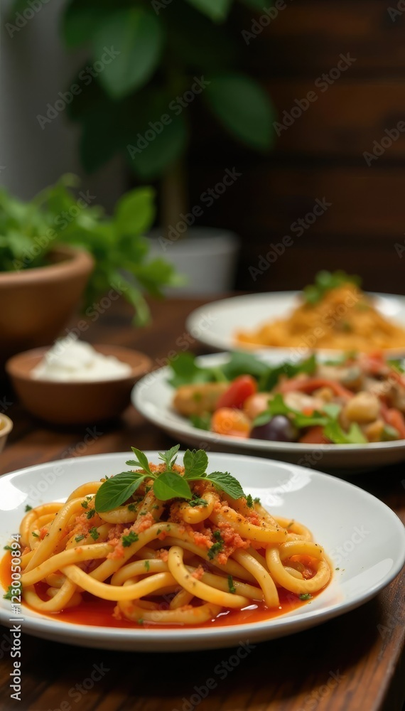 Comida para presentar en una mesa con decoraci?n, comida, platos Comida para presentar en una mesa con decoraci?n, comida, platos